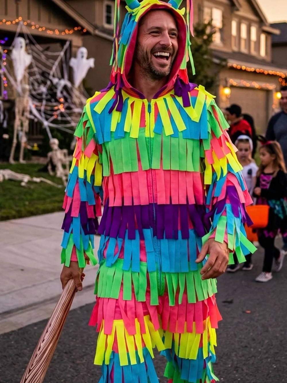 Tipsy Elves Pinata Halloween Costume Jumpsuit Womens Small Multicolor Hooded